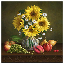 Charger l'image dans la galerie, Bouquet de fleurs - diamant rond complet - 30x30cm