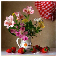 Charger l'image dans la galerie, Bouquet de fleurs - diamant rond complet - 30x30cm