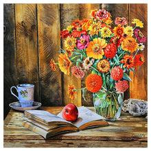 Charger l'image dans la galerie, Bouquet de fleurs - diamant rond complet - 30x30cm