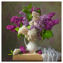 Charger l'image dans la galerie, Bouquet de fleurs - diamant rond complet - 30x30cm
