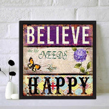 Charger l'image dans la galerie, Mot positif - diamant rond complet - 35x35cm