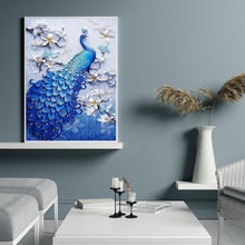 Charger l'image dans la galerie, Peafowl bleu - diamant rond complet - 60x80cm