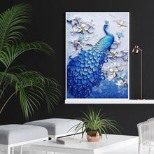 Charger l'image dans la galerie, Peafowl bleu - diamant rond complet - 60x80cm