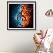 Charger l'image dans la galerie, Note musicale - diamant rond complet - 30x30cm