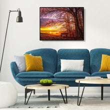 Charger l'image dans la galerie, Coucher de soleil de forêt - peinture complète de diamant - 40x30cm
