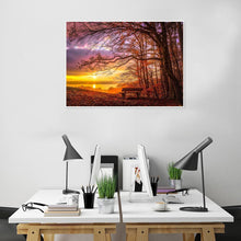 Charger l'image dans la galerie, Coucher de soleil de forêt - peinture complète de diamant - 40x30cm