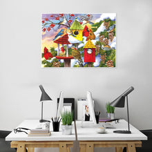 Charger l'image dans la galerie, Maison d’oiseau heureuse - peinture complète de diamant - 40x30cm