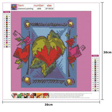 Charger l'image dans la galerie, Coeur d’amour - peinture en diamant complet - 30x30cm