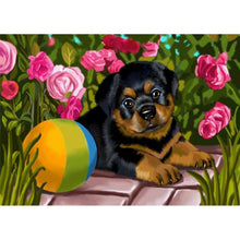 Charger l'image dans la galerie, Chien de fleur - peinture complète de diamant - 30x40cm