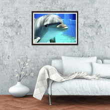 Charger l'image dans la galerie, Dauphin de natation - peinture complète de diamant - 30x40cm