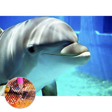 Charger l'image dans la galerie, Dauphin de natation - peinture complète de diamant - 30x40cm