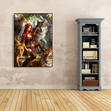Charger l'image dans la galerie, Femmes et loup - peinture en diamant complet - 30x40cm