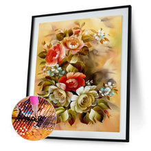 Charger l'image dans la galerie, Fleurs rétro - peinture en diamant complet - 40x30cm