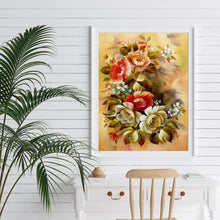 Charger l'image dans la galerie, Fleurs rétro - peinture en diamant complet - 40x30cm