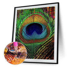 Charger l'image dans la galerie, Featherart de paon - peinture complète de diamant - 30x40cm