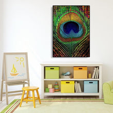 Charger l'image dans la galerie, Featherart de paon - peinture complète de diamant - 30x40cm