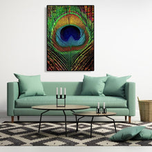 Charger l'image dans la galerie, Featherart de paon - peinture complète de diamant - 30x40cm