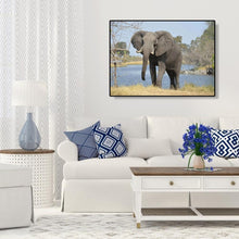 Charger l'image dans la galerie, Photos éléphant de bord de la rivière - peinture diamant complet - 40x30cm