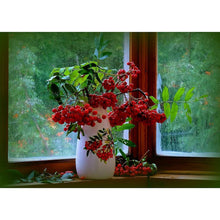 Charger l'image dans la galerie, Mur de fleurs rouges - peinture complète de diamant - 30x40cm