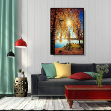 Charger l'image dans la galerie, Bord de la rivière d’automne - peinture en diamant complet - 30x40cm