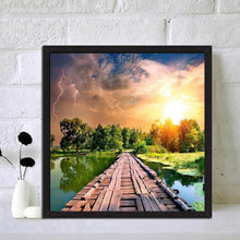 Charger l'image dans la galerie, Pont de village - peinture en diamant complet - 30x30cm