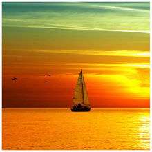 Charger l'image dans la galerie, Bateau de coucher du soleil de mer - peinture complète de diamant - 30x30cm
