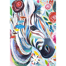 Charger l'image dans la galerie, Zèbre coloré - peinture complète de diamant - 30x40cm