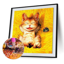 Charger l'image dans la galerie, Chat heureux - peinture en diamant complet - 30x30cm