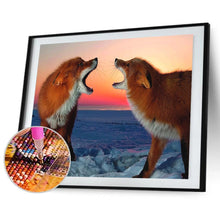 Charger l'image dans la galerie, Deux renards aboient animalembroider - peinture de diamant complet - 40x30cm