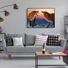 Charger l'image dans la galerie, Deux renards aboient animalembroider - peinture de diamant complet - 40x30cm