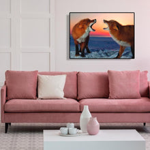 Charger l'image dans la galerie, Deux renards aboient animalembroider - peinture de diamant complet - 40x30cm