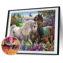 Charger l'image dans la galerie, Chevaux de jardin - peinture en diamant complet - 40x30cm