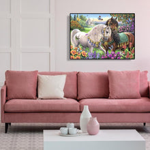 Charger l'image dans la galerie, Chevaux de jardin - peinture en diamant complet - 40x30cm