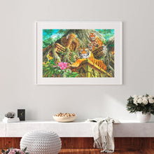 Charger l'image dans la galerie, Tigres de fleurs - peinture en diamant complet - 30x40cm
