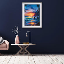 Charger l'image dans la galerie, Vagues de roulement - diamant rond complet - 30x40cm