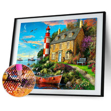 Charger l'image dans la galerie, Maison de bord de mer - diamant rond complet - 30x40cm