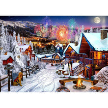 Charger l'image dans la galerie, Feux d’artifice d’hiver - diamant rond complet - 30x40cm