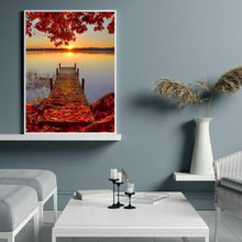 Charger l'image dans la galerie, Route de planche de feuilles tombées - peinture complète de diamant - 30x40cm