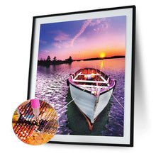 Charger l'image dans la galerie, Bateau de coucher du soleil - peinture complète de diamant - 30x40cm