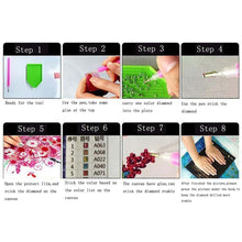 Charger l'image dans la galerie, Amoureux de la lune - peinture pleine ronde de diamant - 40x30cm