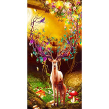 Charger l'image dans la galerie, Cerf de fleurs - peinture complète de diamant - 85x45cm