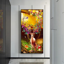 Charger l'image dans la galerie, Cerf de fleurs - peinture complète de diamant - 85x45cm