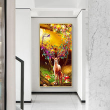 Charger l'image dans la galerie, Cerf de fleurs - peinture complète de diamant - 85x45cm