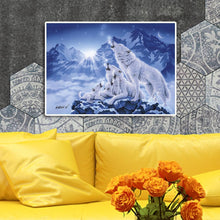 Charger l'image dans la galerie, Loups hurlant - diamant rond complet - 40x30cm