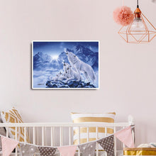 Charger l'image dans la galerie, Loups hurlant - diamant rond complet - 40x30cm