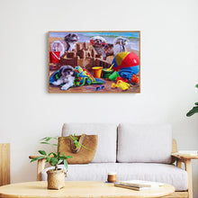 Charger l'image dans la galerie, Chiens de plage - diamant rond complet - 30x40cm