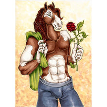 Charger l'image dans la galerie, Cheval de catoon - diamant rond complet - 30x40cm