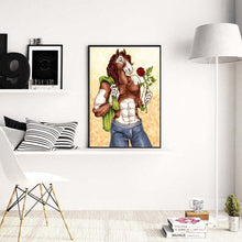 Charger l'image dans la galerie, Cheval de catoon - diamant rond complet - 30x40cm