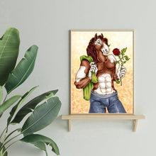 Charger l'image dans la galerie, Cheval de catoon - diamant rond complet - 30x40cm