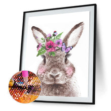 Charger l'image dans la galerie, Lapin de guirlande - diamant rond complet - 30x40cm